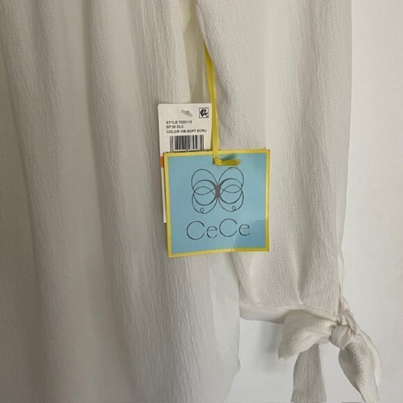 NWT CeCe Square Neck Blouse in Soft Ecru Small - Picture 7 of 7